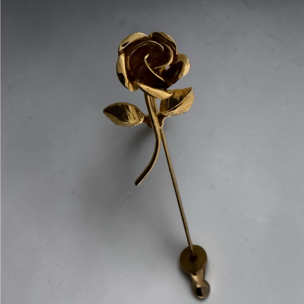 Vintage Monet rose stick pin brooch